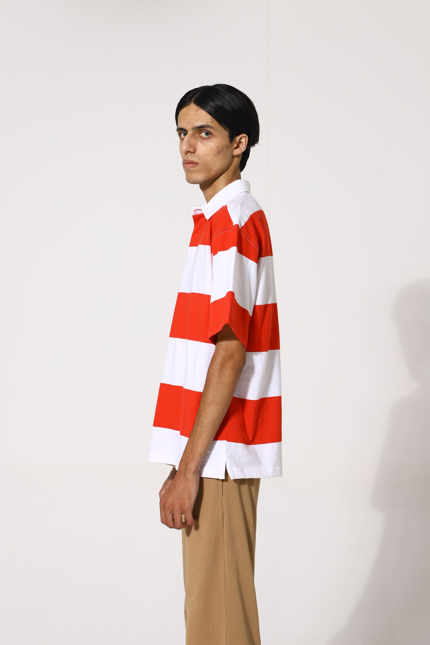 RED & WHITE OVERSIZED POLO