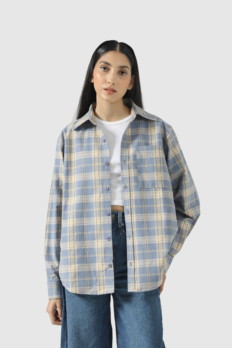 BOXY BUTTON DOWN OVERSHIRT