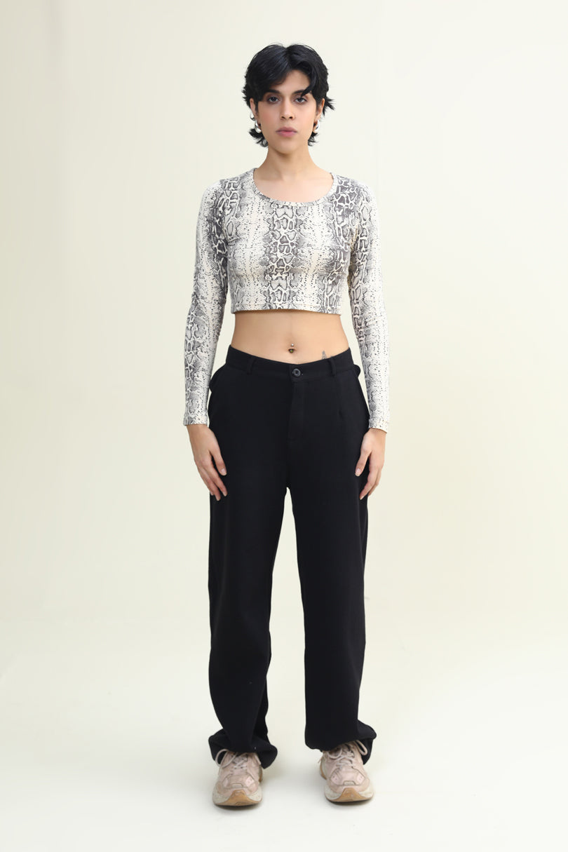ROUND NECK TOP SNAKE PRINT