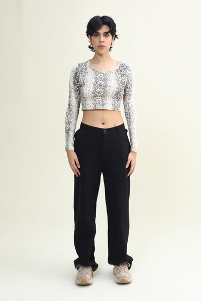 ROUND NECK TOP SNAKE PRINT