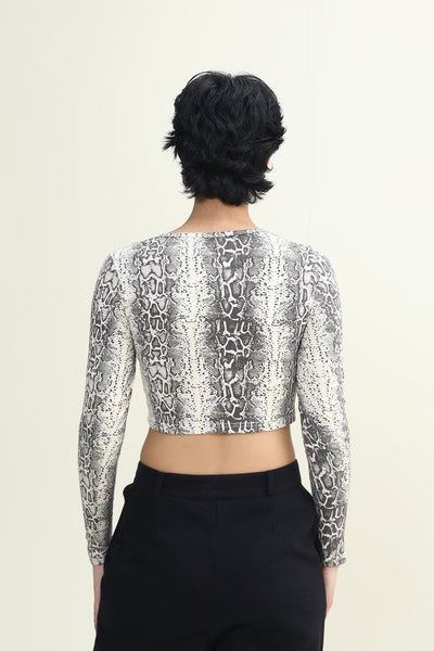 ROUND NECK TOP SNAKE PRINT