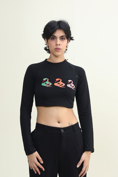 SNAKE RAGLAN TOP
