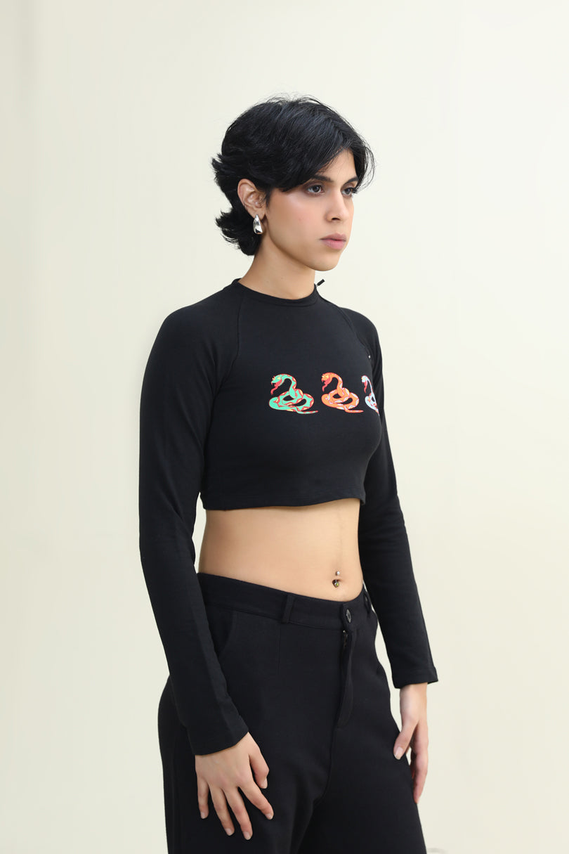SNAKE RAGLAN TOP