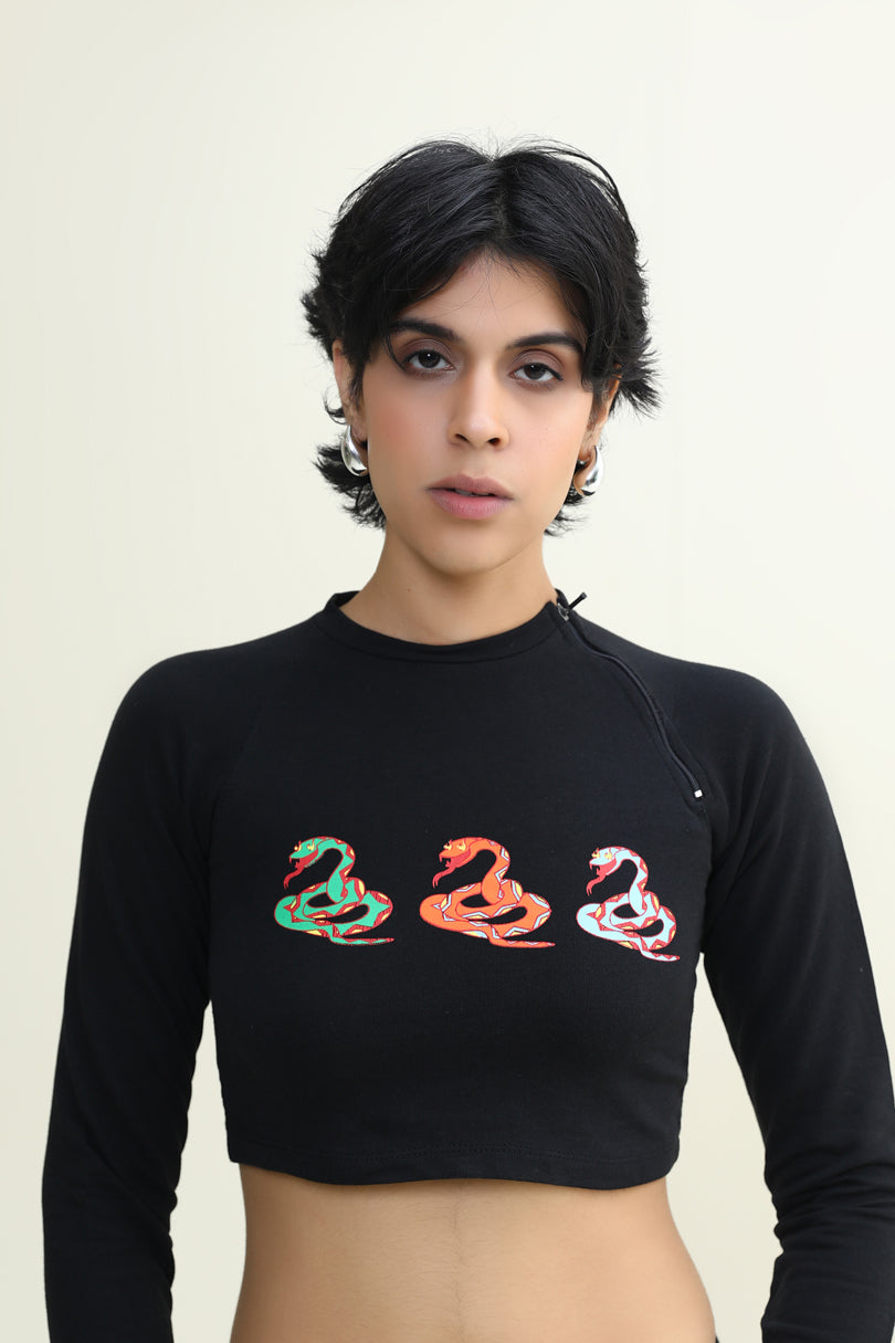 SNAKE RAGLAN TOP