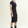 RIBBED V NECK DRESS
