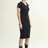 RIBBED V NECK DRESS