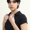 RIBBED V NECK DRESS
