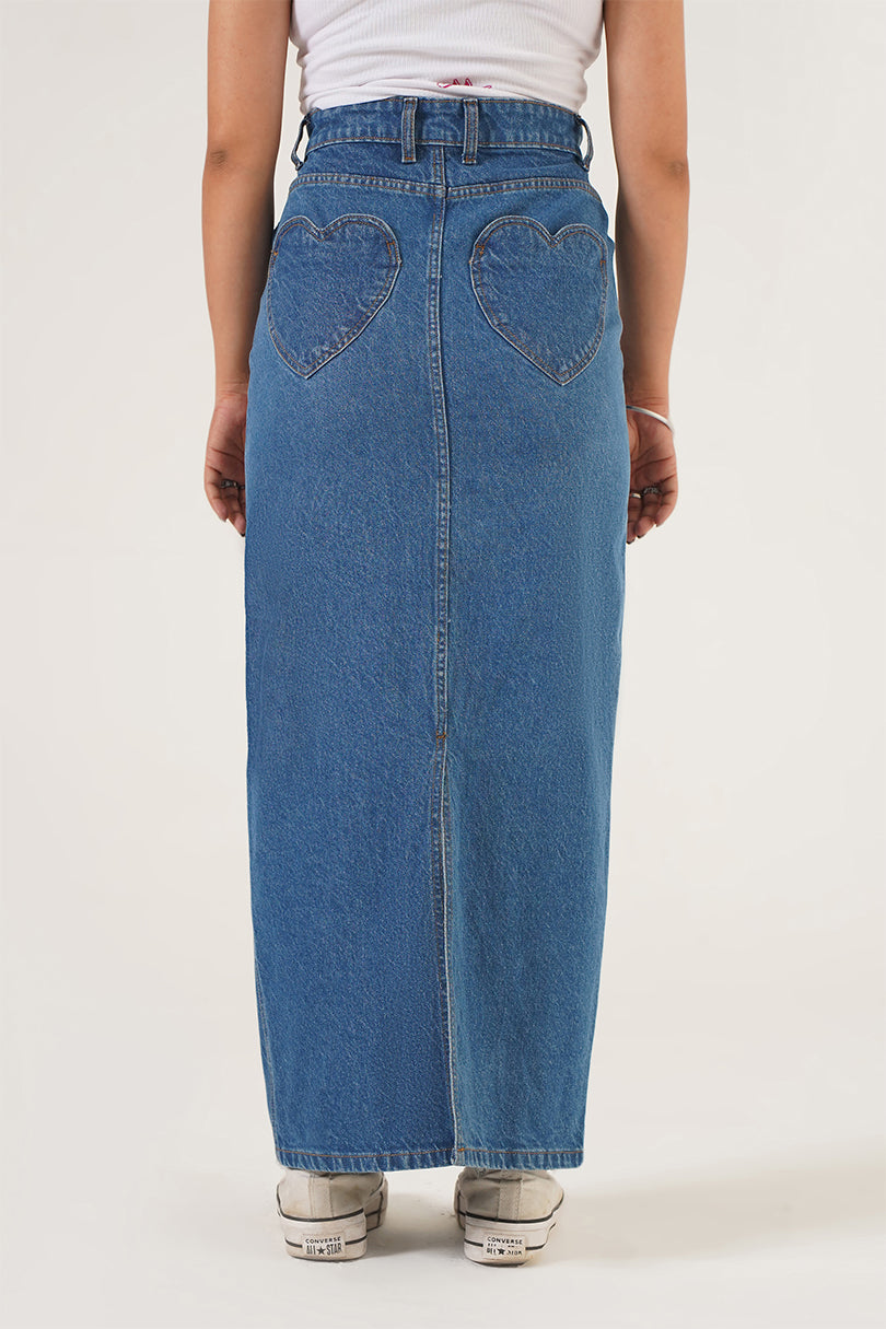 DENIM MAXI SKIRT