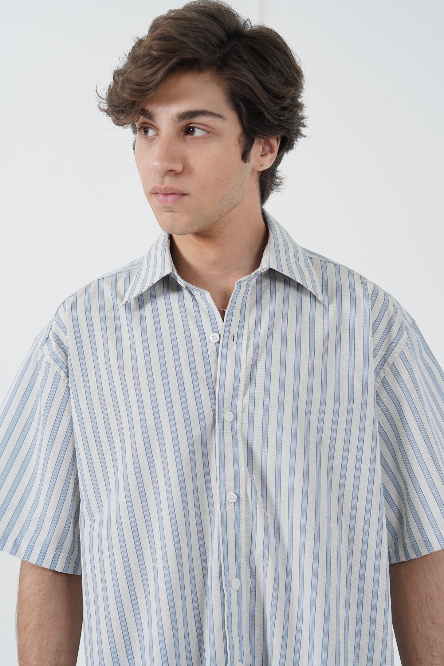 STRIPED BOXY FIT SHIRT