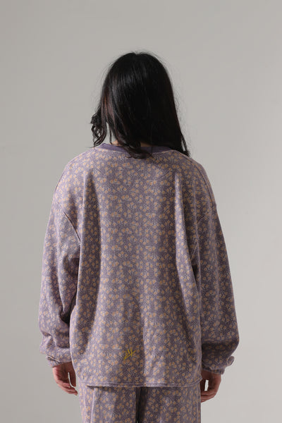 WAFFLE SIDE SLIT SWEATSHIRT