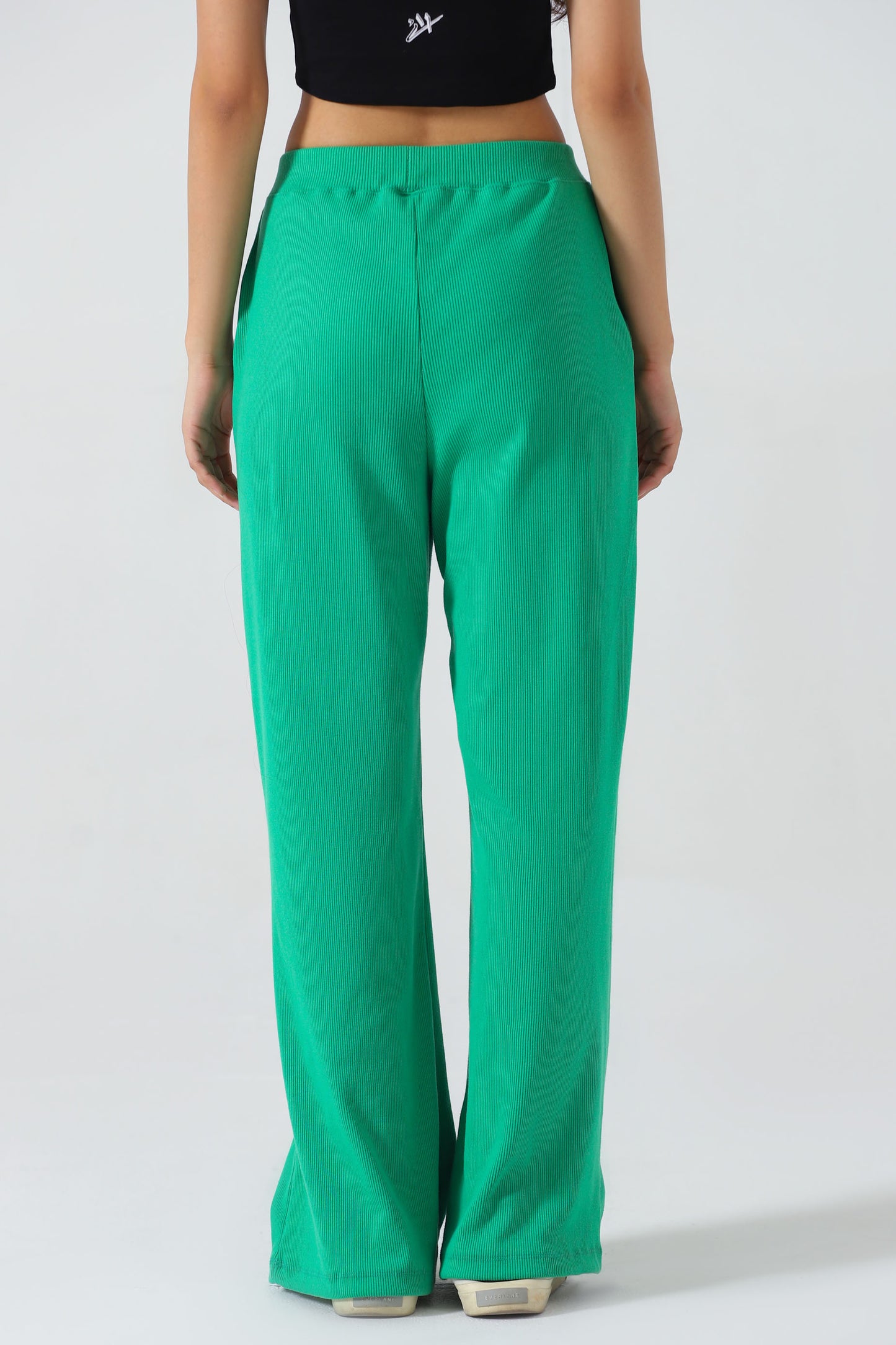 RIB WIDE LEG TROUSER