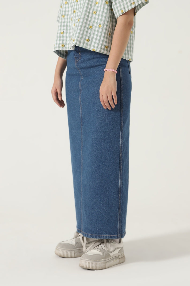 DENIM MAXI SKIRT