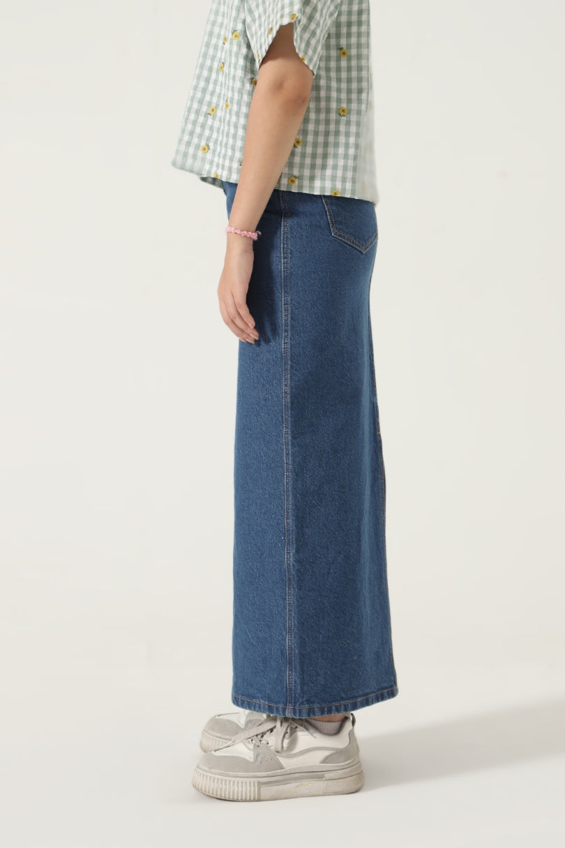 DENIM MAXI SKIRT