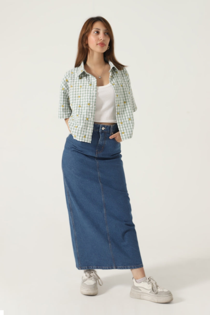 DENIM MAXI SKIRT