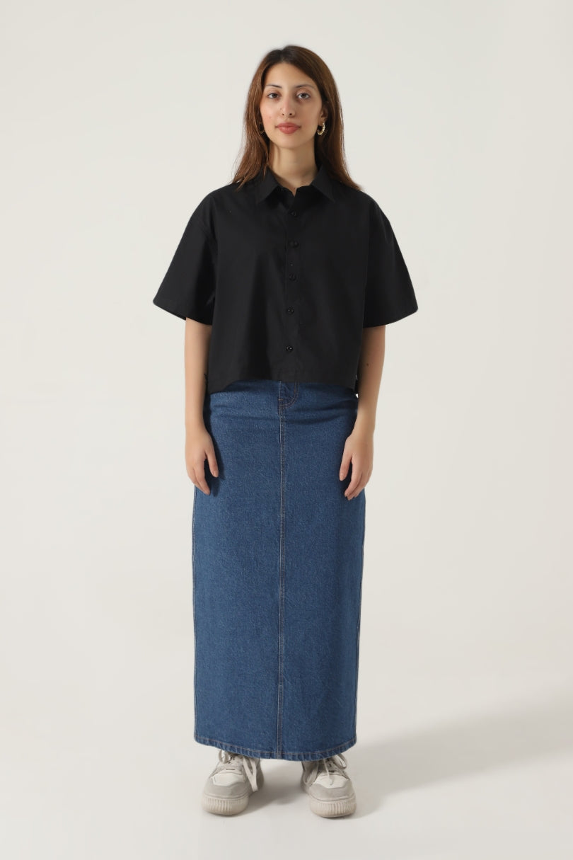 CROPPED BUTTON UP SHIRT – raa-ay