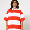 RED & WHITE OVERSIZED POLO