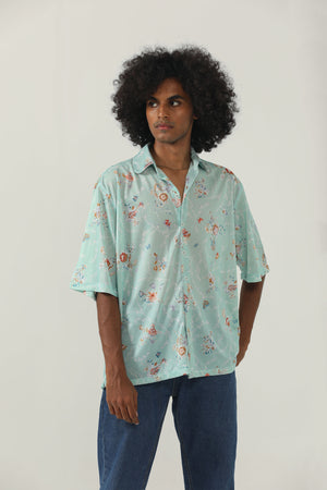 ROUND COLLAR FLORAL SHIRT
