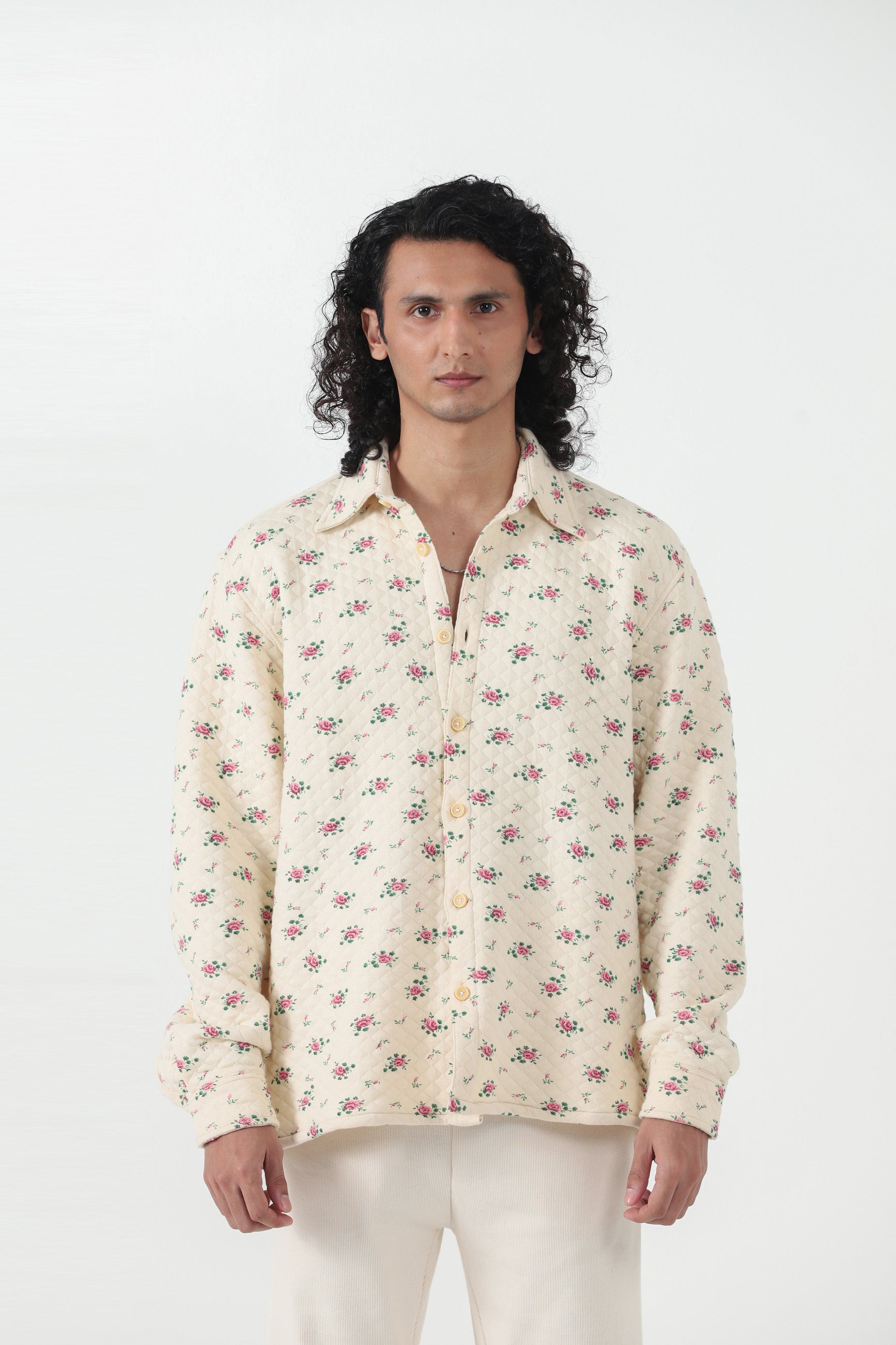 FLORAL BUTTON DOWN SHACKET