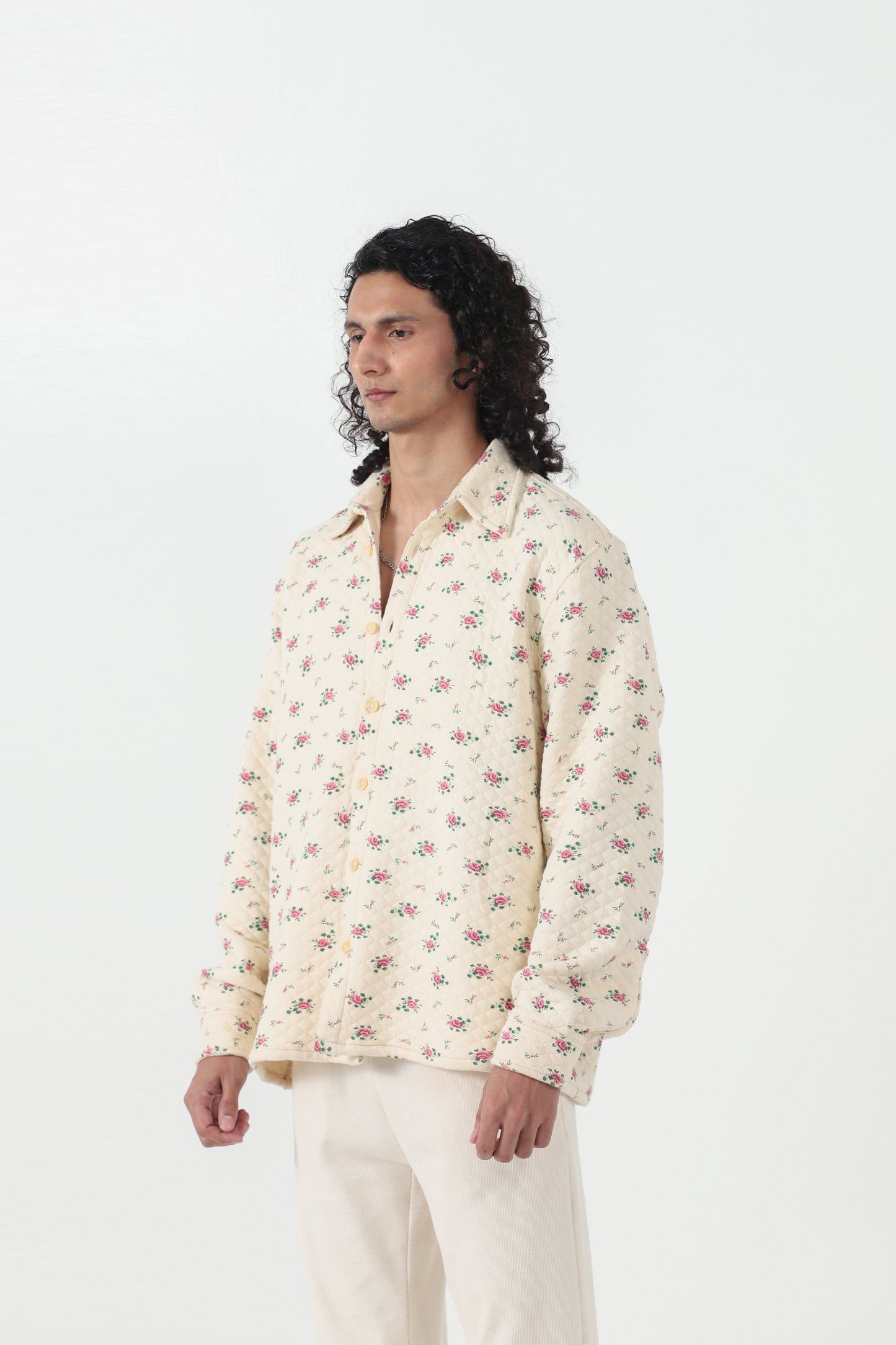 FLORAL BUTTON DOWN SHACKET
