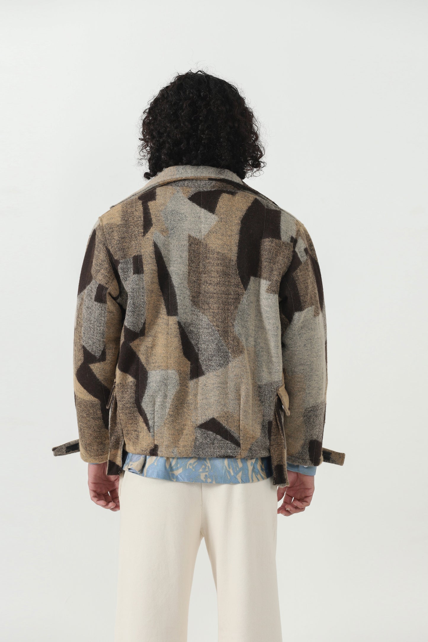 ABSTRACT WOOLLEN BOXY JACKET