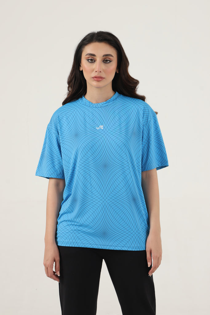 OVERSIZED WARPED GEOMATRIC T-SHIRT